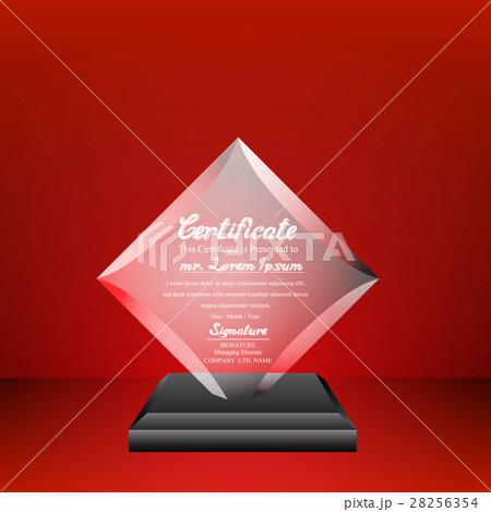 Crystal trophy certificate design template 28256354