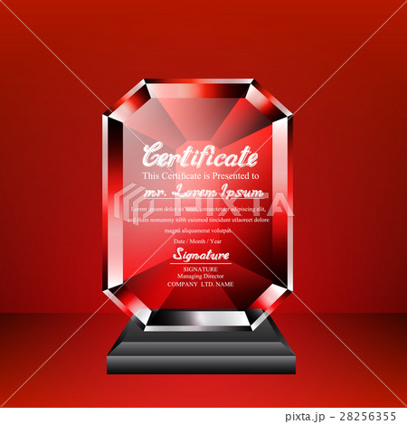 Crystal trophy certificate design template 28256355