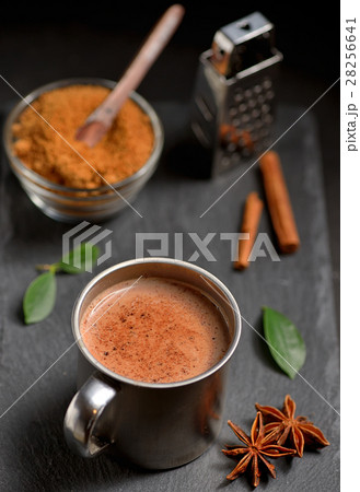 Cup of hot chocolate, cinnamon sticks 28256641