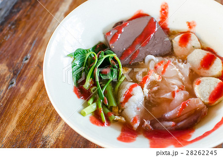 Close up Yen Ta Fo, Thai Noodles. 28262245