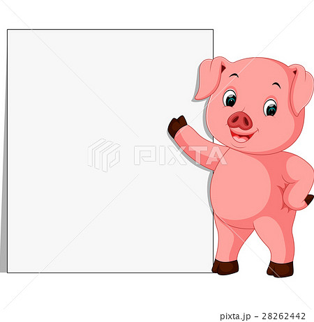cute pig with blank sign cute pig with blank sign 28262442