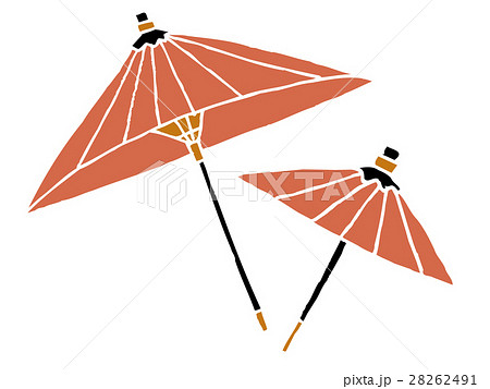番傘のイラストのイラスト素材