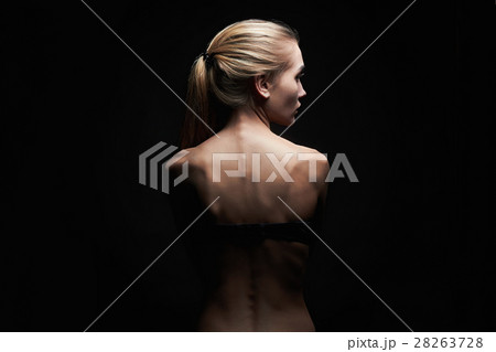 sadness young woman with naked back.sexy body girl sadness young woman with naked back.sexy body girl 28263728