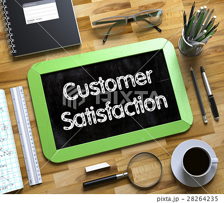 Small Chalkboard with Customer Satisfaction. 3D. 28264235