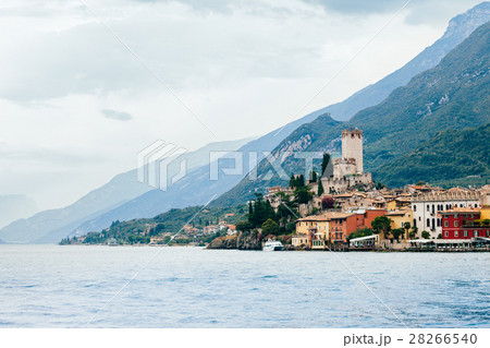 Scenic view of Malcesine on beautiful Garda lake 28266540
