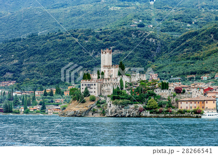 Scenic view of Malcesine on beautiful Garda lake 28266541