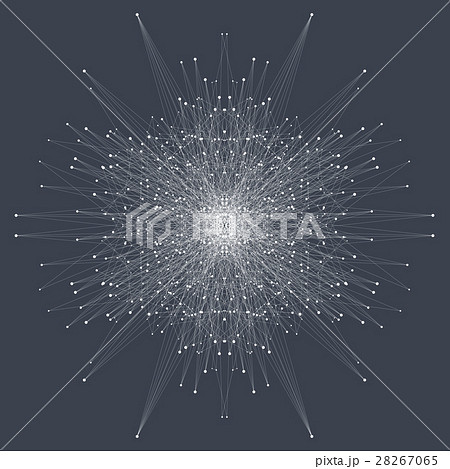 Fractal element with connected lines and dots. Big 28267065