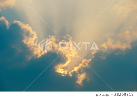 Heaven sunlight rays behind clouds 28269315