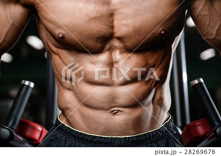 Handsome fitness model train in gym gain muscl 28269676