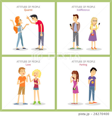 Attitude. Quarrel. Indifference. Love. Parting 28270400