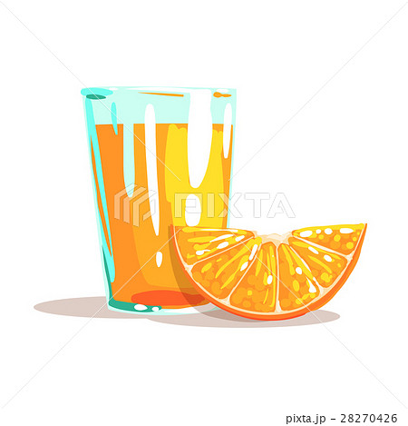 Glass Of Fresh Orange Juice And Slice Of Orange 28270426