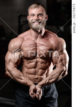 brutal muscular man with beard unshaven fitness model healthcare brutal muscular man with beard unshaven fitness model healthcare 28270873