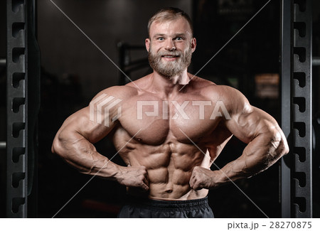 brutal muscular man with beard unshaven fitness model healthcare 28270875