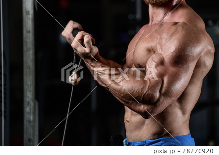brutal muscular man with beard unshaven fitness model healthcare 28270920