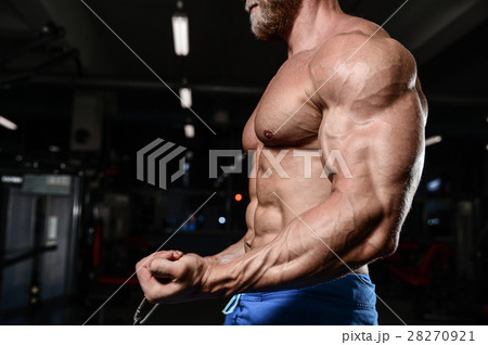 brutal muscular man with beard unshaven fitness model healthcare 28270921