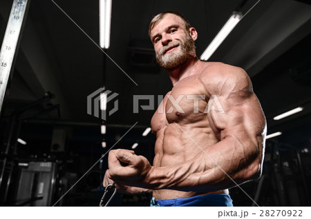 brutal muscular man with beard unshaven fitness model healthcare 28270922