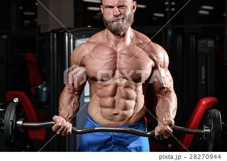 brutal muscular man with beard unshaven fitness model healthcare 28270944