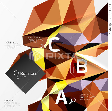 3d polygonal object triangles, abstract background 28271531