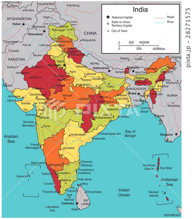 India map with selectable territories. Vector India map with selectable territories. Vector 28271575
