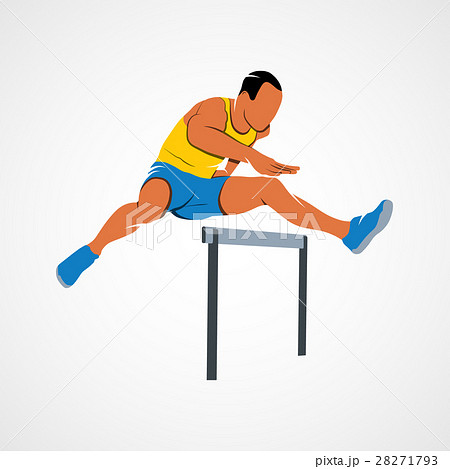 Man jump hurdles 28271793