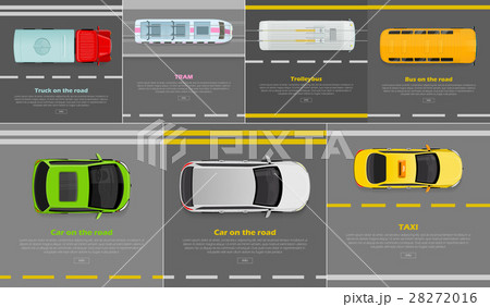 Truck on Road. Tram. Trolleybus. Bus. Car. Taxi Truck on Road. Tram. Trolleybus. Bus. Car. Taxi 28272016