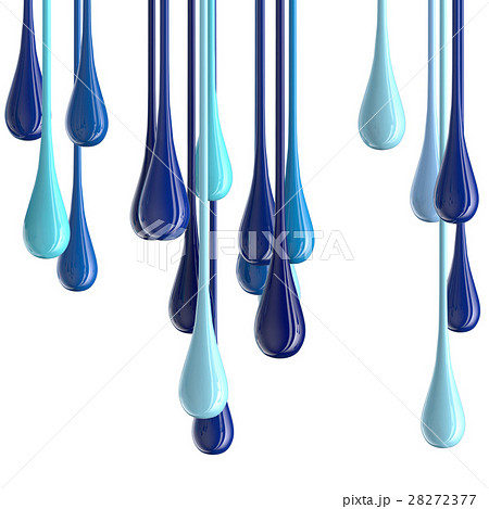 3D blue glossy paint drop blobs 28272377