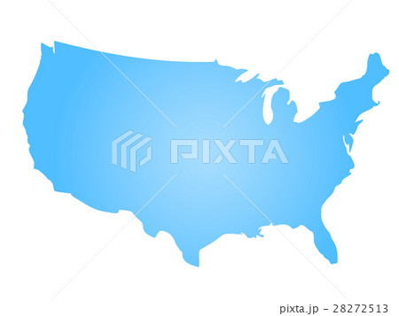 Blue radial gradient silhouette map of United