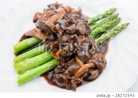 アスパラガスソテーのブラウン木野子ソースがけ 28272543