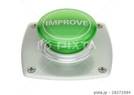 Improve green button, 3D rendering 28272994
