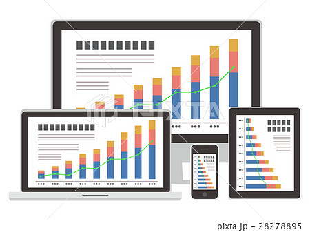 イラスト素材 ガジェット グラフ レスポンシブルデザイン Pc タブレット スマホ のイラスト素材 2785