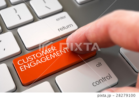 Customer Engagement - Keyboard Key Concept. 3D. 28279100