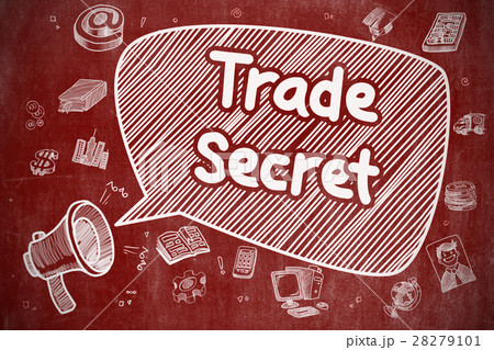 Trade Secret - Doodle Illustration on Red 28279101