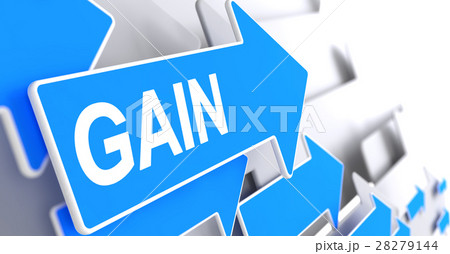 Gain - Label on Blue Pointer. 3D. 28279144