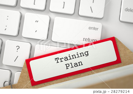 File Card with Inscription Training Plan. 3D. 28279214