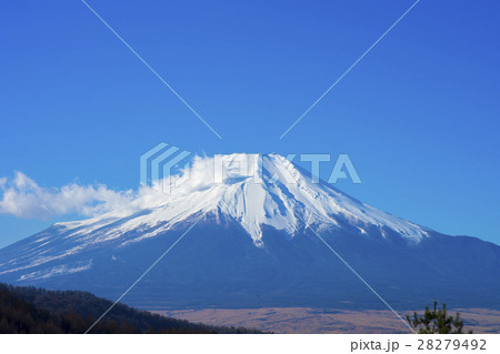 雪を冠る富士山　山中湖 28279492