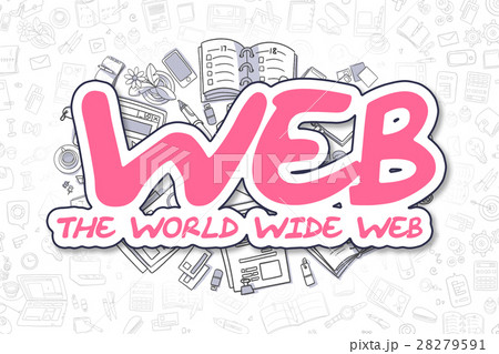 Web - Cartoon Magenta Inscription. Business 28279591