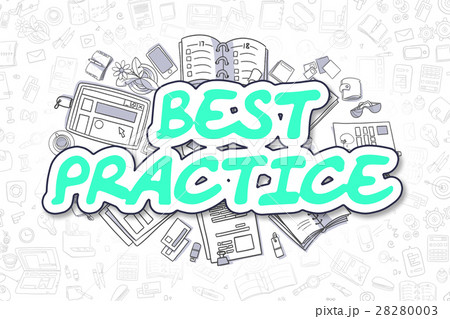 Best Practice - Doodle Green Word. Business 28280003