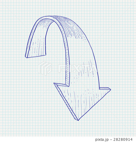 Arrow down. Hand drawn sketch Arrow down. Hand drawn sketch 28280914