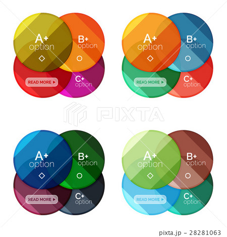 Set of round infographic banners with options Set of round infographic banners with options 28281063