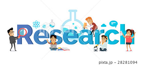 Research Banner. Education Concept. Flat Style. Research Banner. Education Concept. Flat Style. 28281094