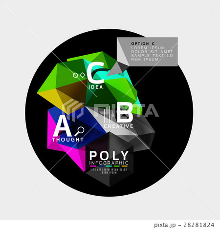Vector low poly geometric infographics 28281824