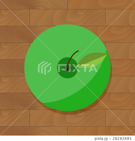 Green apple top view vector Green apple top view vector 28282685
