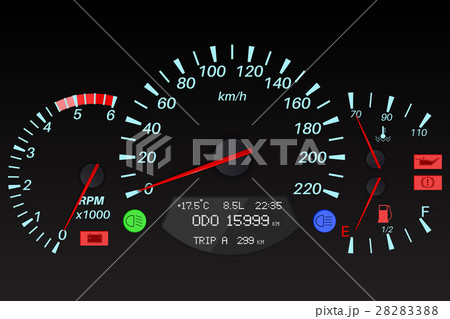 Black dashboard signs. Car computer 28283388