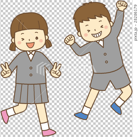 元気な小学生のイラスト素材