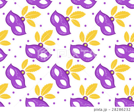 Mardi Gras seamless pattern with carnival mask 28286232