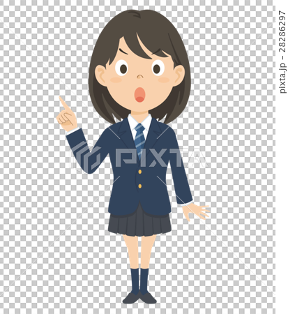 女性　高校生　全身　イラスト 28286297