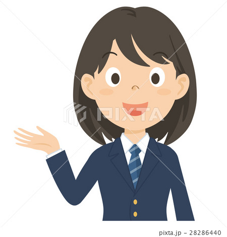 女性　高校生　上半身　イラスト 28286440