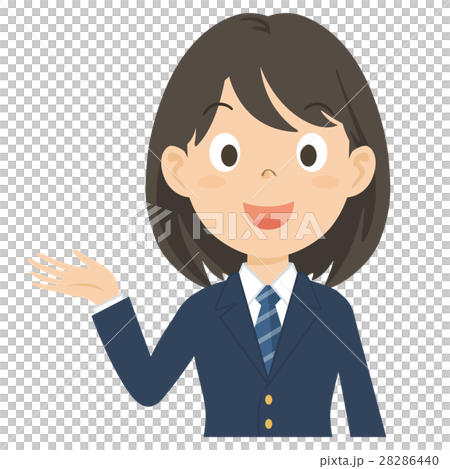 女性　高校生　上半身　イラスト 28286440