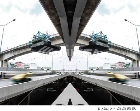 Reflection photo of Skytrain building in bangkok 28289986