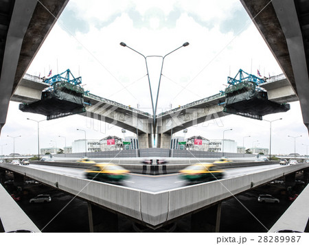 Reflection photo of Skytrain building in bangkok 28289987